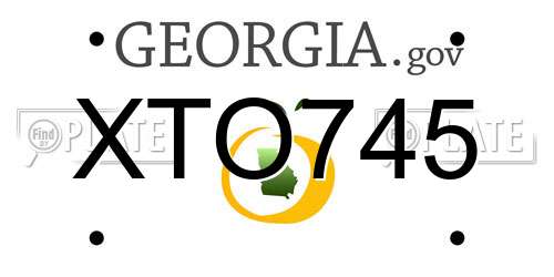 XTO745 Georgia License Plate