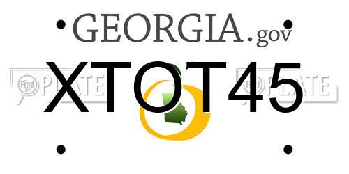 XTOT45 Georgia License Plate