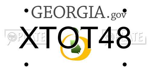 XTOT48 Georgia License Plate
