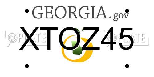 XTOZ45 Georgia License Plate