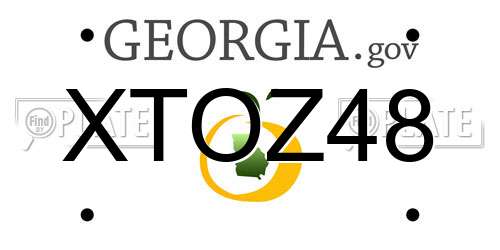 XTOZ48 Georgia License Plate