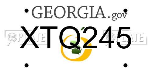XTQ245 Georgia License Plate