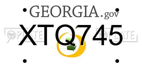 XTQ745 Georgia License Plate