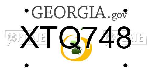 XTQ748 Georgia License Plate