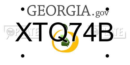 XTQ74B Georgia License Plate