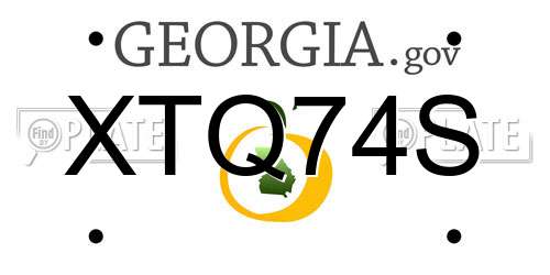 XTQ74S Georgia License Plate