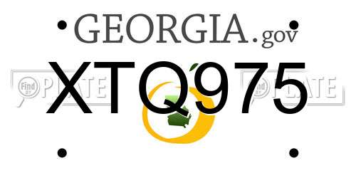 XTQ975 Georgia License Plate