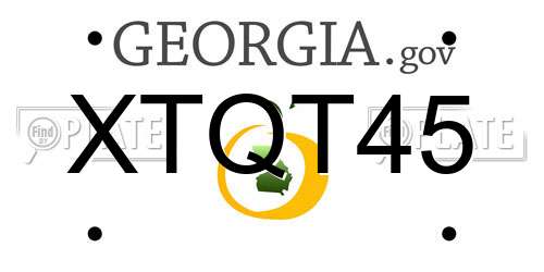 XTQT45 Georgia License Plate