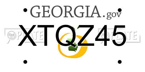 XTQZ45 Georgia License Plate