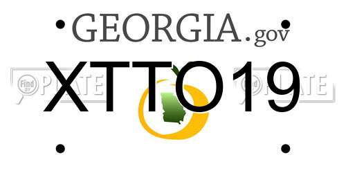 XTTO19 Georgia License Plate