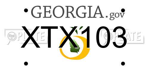 XTX103 Georgia License Plate