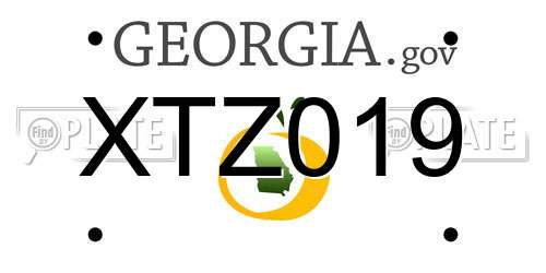 XTZ019 Georgia License Plate