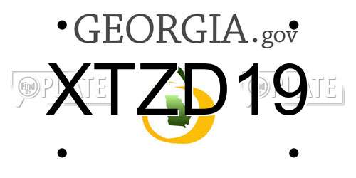 XTZD19 Georgia License Plate