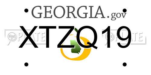 XTZQ19 Georgia License Plate
