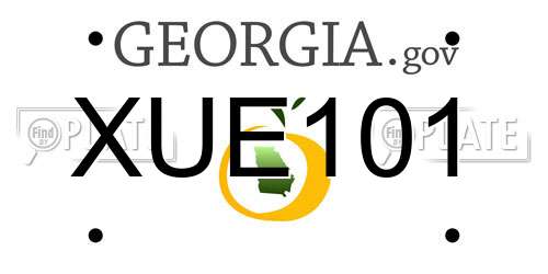 XUE101 Georgia License Plate