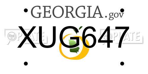 XUG647 Georgia License Plate