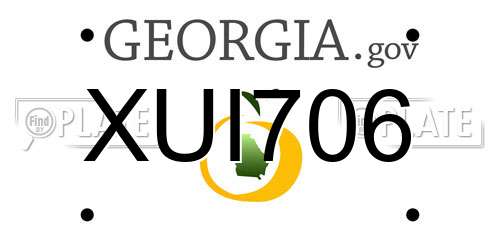 XUI706 Georgia License Plate