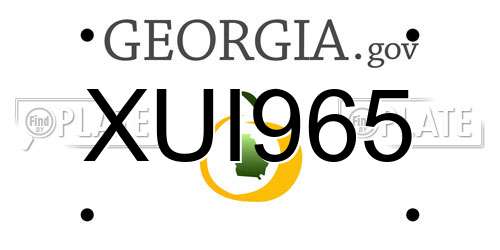 XUI965 Georgia License Plate
