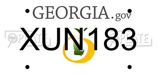 XUN183 Georgia License Plate