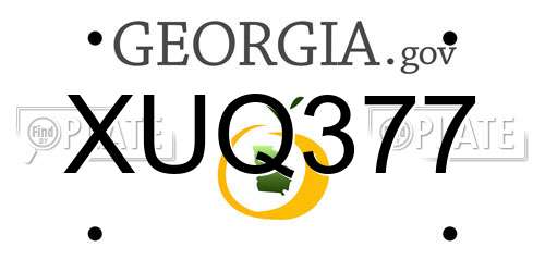 XUQ377 Georgia License Plate
