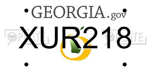 XUR218 Georgia License Plate