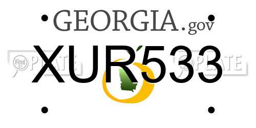 XUR533 Georgia License Plate
