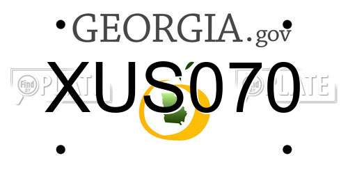 XUS070 Georgia License Plate
