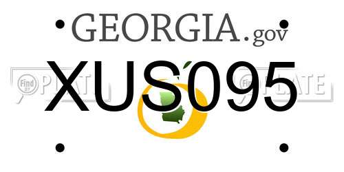 XUS095 Georgia License Plate