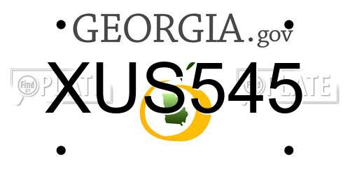XUS545 Georgia License Plate