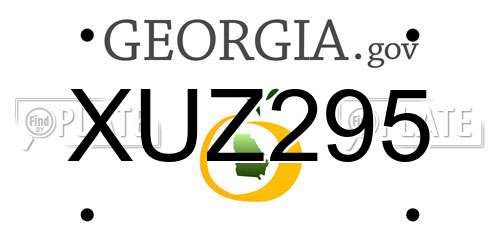 XUZ295 Georgia License Plate