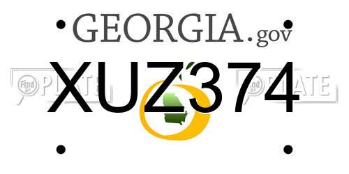 XUZ374 Georgia License Plate