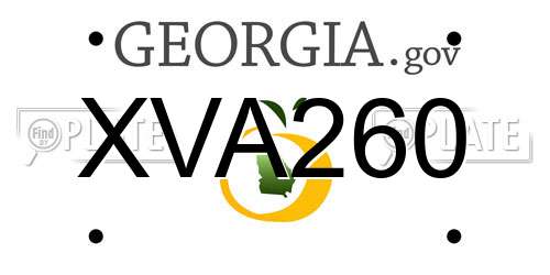XVA260 Georgia License Plate