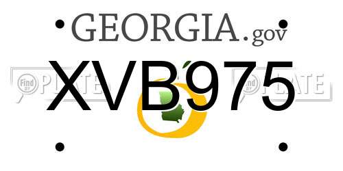 XVB975 Georgia License Plate