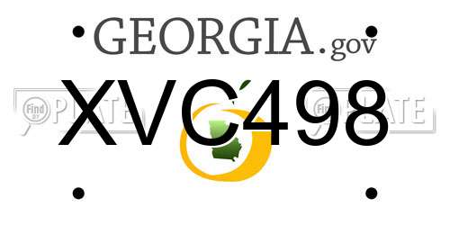 XVC498 Georgia License Plate