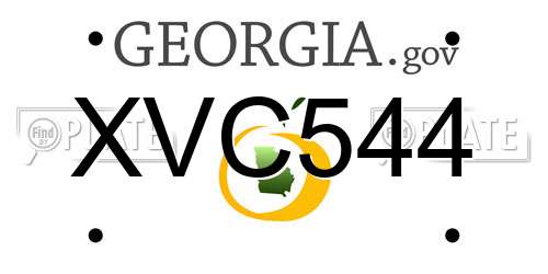 XVC544 Georgia License Plate