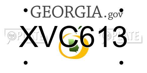 XVC613 Georgia License Plate
