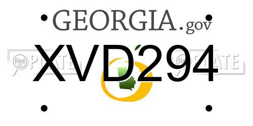 XVD294 Georgia License Plate