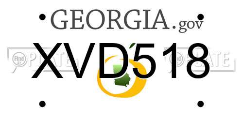 XVD518 Georgia License Plate