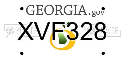 XVF328 Georgia License Plate