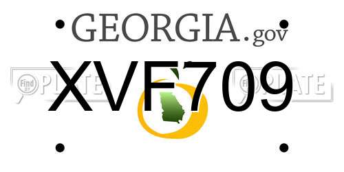 XVF709 Georgia License Plate