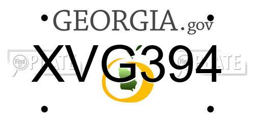 XVG394 Georgia License Plate