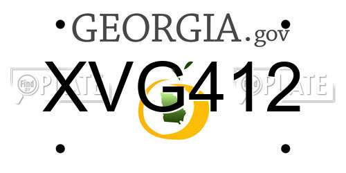 XVG412 Georgia License Plate