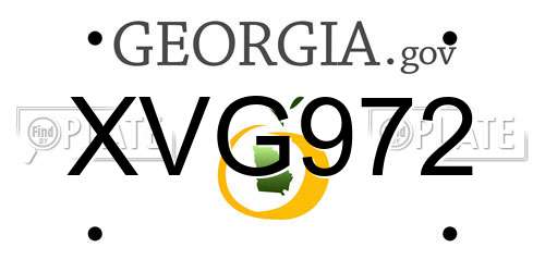 XVG972 Georgia License Plate