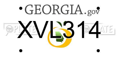 XVL314 Georgia License Plate