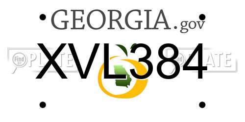 XVL384 Georgia License Plate