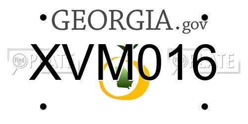 XVM016 Georgia License Plate