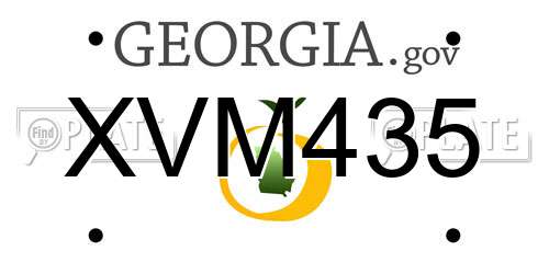 XVM435 Georgia License Plate