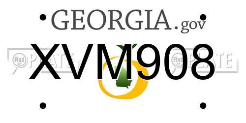 XVM908 Georgia License Plate