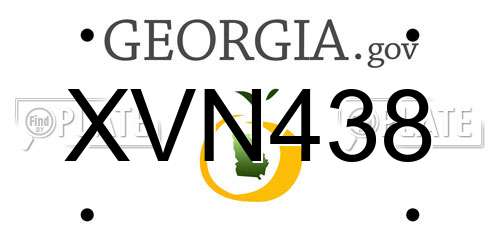 XVN438 Georgia License Plate