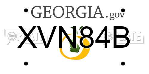 XVN84B Georgia License Plate